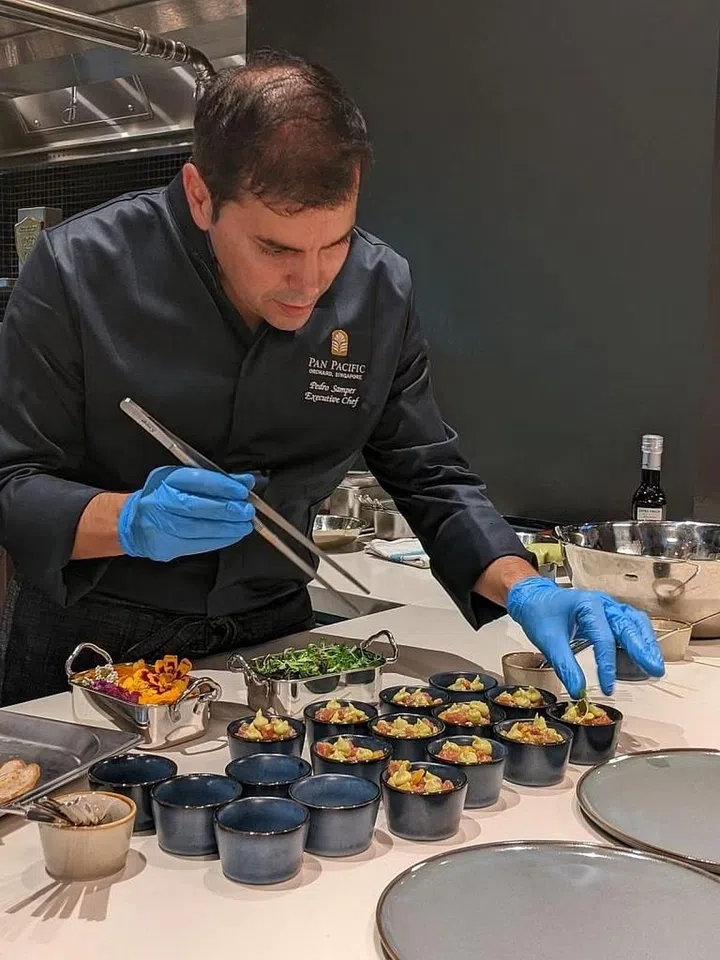 Chef plating canapes