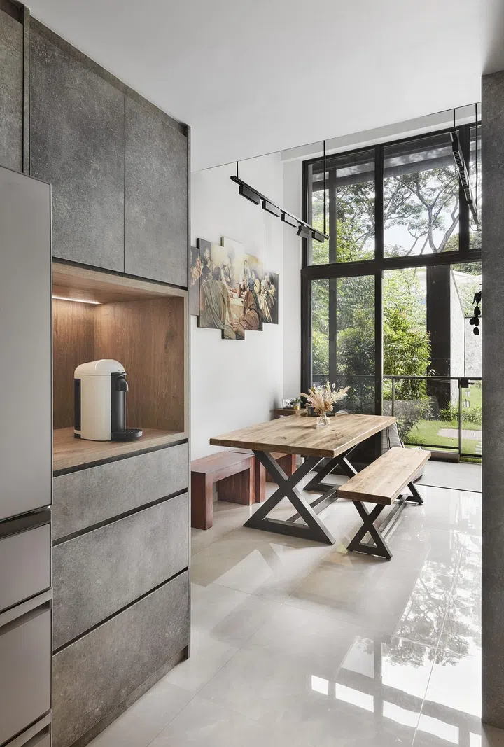 Drinks stations with a dedicated space for a coffee machine.  