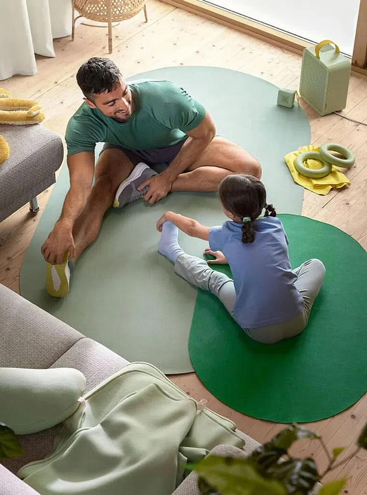 IKEA Dajlien workout collection Exercise Mat in Light Green, measuring 110cm x 210 cm, $99