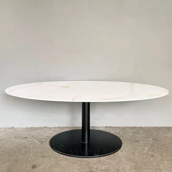 Second-hand: $450. Oval Sintered Stone Table from Hock Siong.