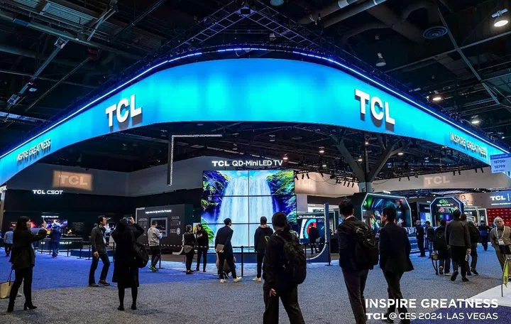TCL's CES 2024 booth in Las Vegas in January 2024.