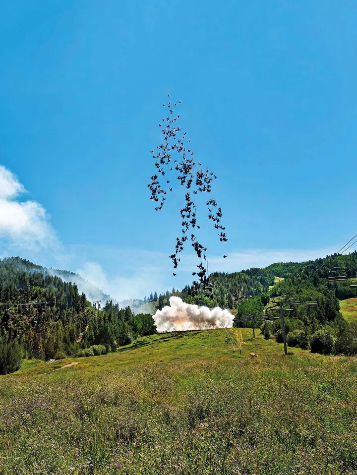 Black Lightning Explosion in Aspen, 2014.