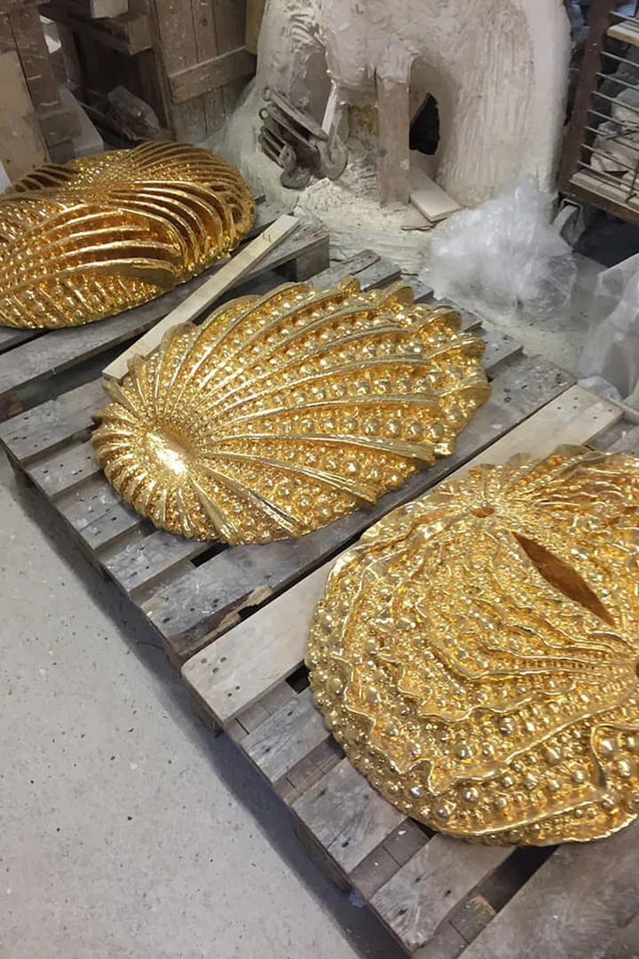 Partially completed artworks in Johan’s atelier.