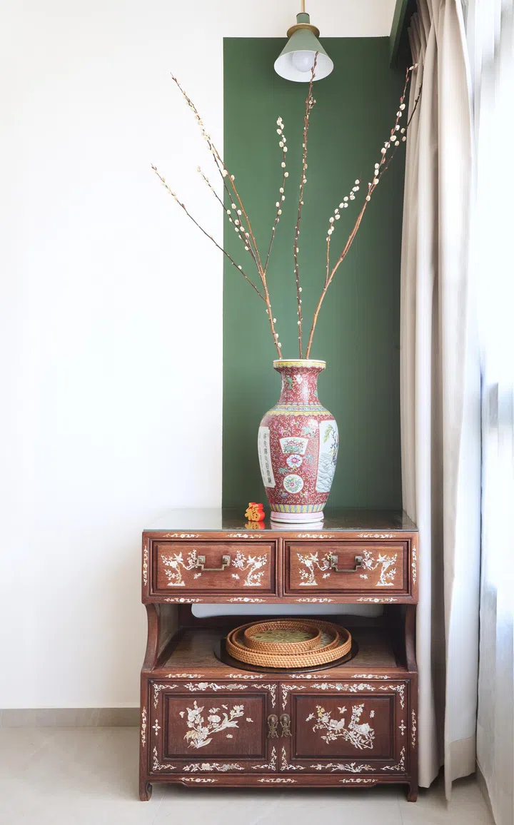 The homeowners proudly display their heritage throughout the house.