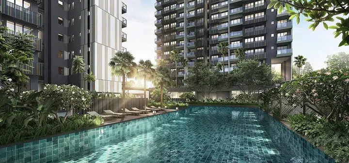 Urban Treasures condo swimming pool view. Image from Urban Treasures condo official website.