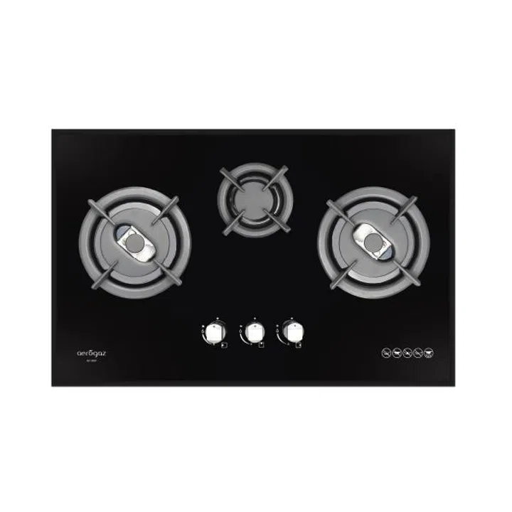 Aerogaz 80cm Tempered Glass 3 burner hob (AZ 383F)