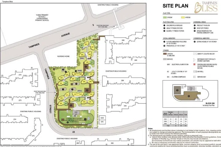 Site map of Tampines Bliss (Standard) BTO - launched in the February 2026 BTO sales exercise.
