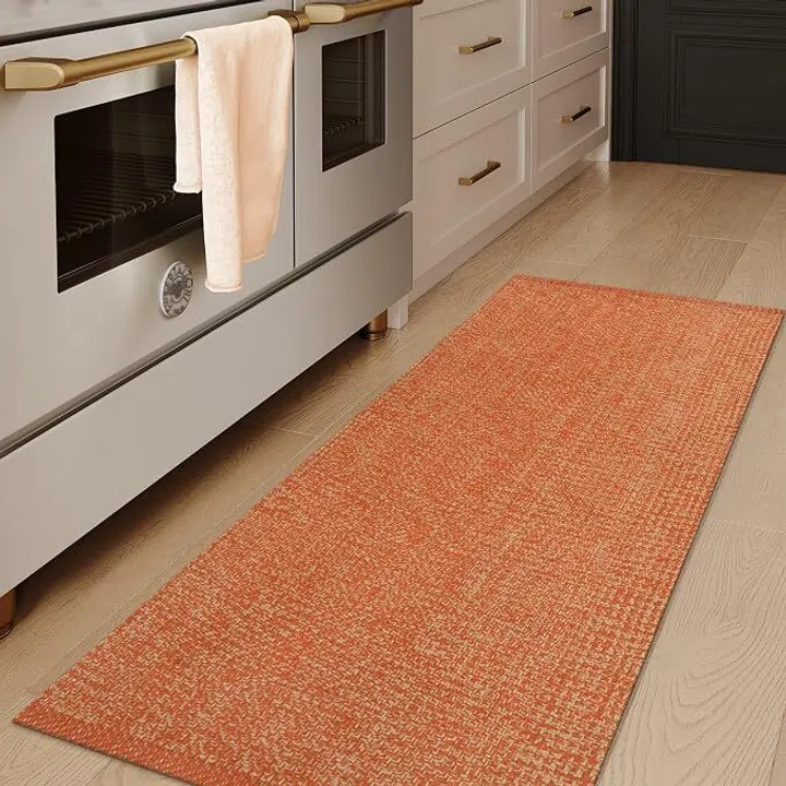 Shop the LEEVAN Washable Accent Kitchen Rugs 2x4.3 Terra Cotton Woven from $48 on Amazon