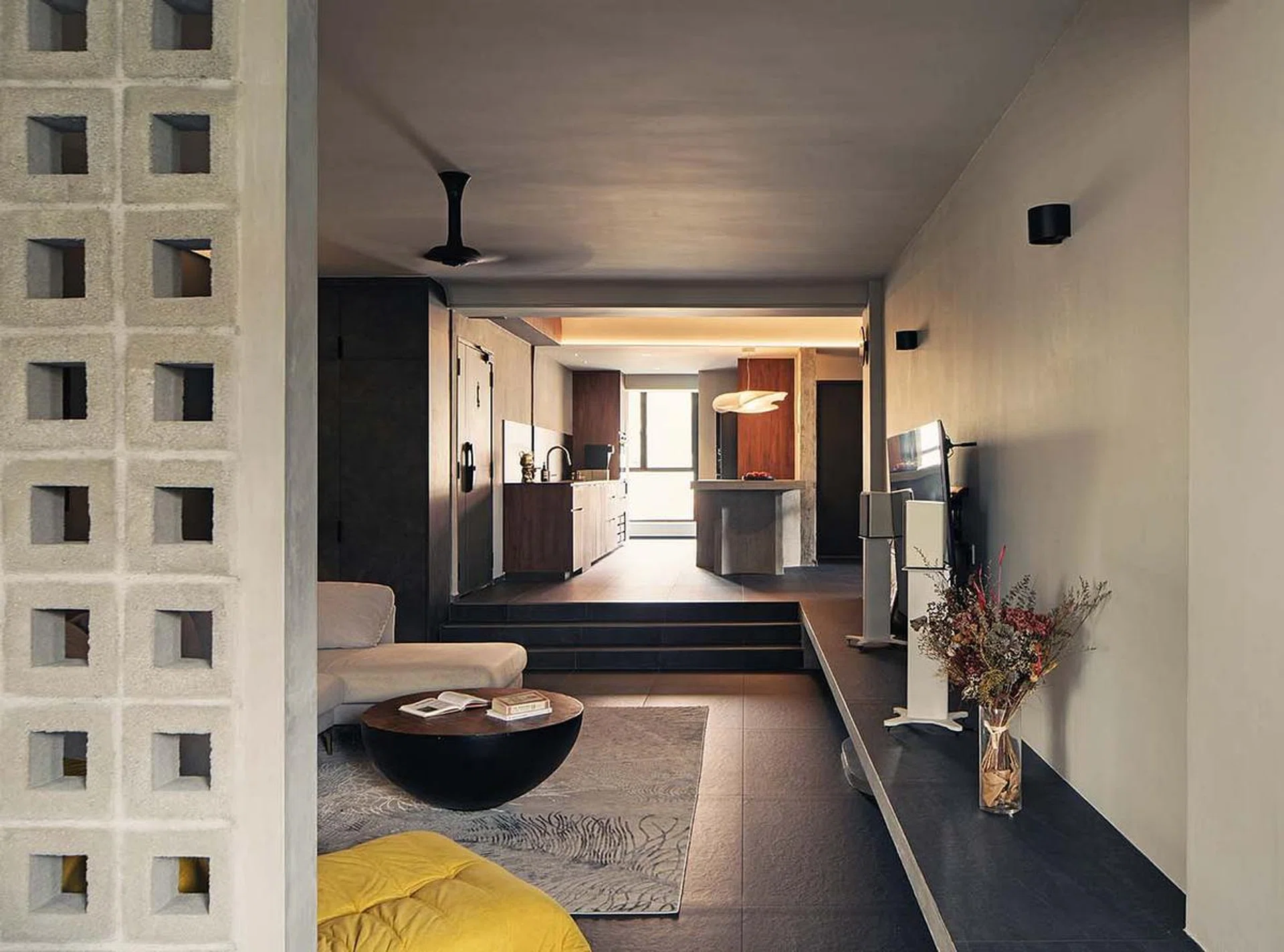 House Tour: $180,000 Brutalist renovation for this walk-up apartment along Salam Walk