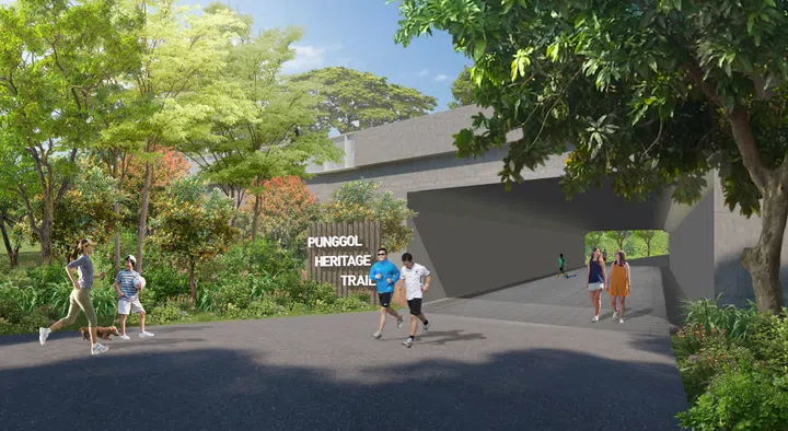 Artist’s impression of the Punggol Heritage Trail  in the URA Draft Master Plan 2025.