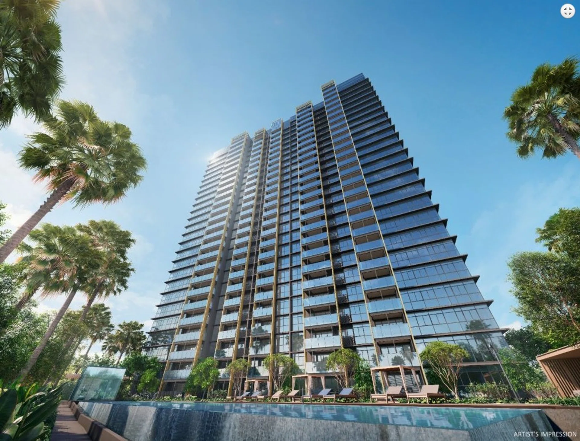 Artist's impression of the Meyer Blue condo facade.