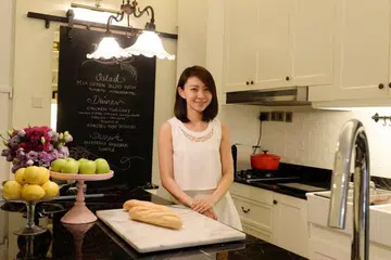 Ms Felicia Gan in her open-plan kitchen