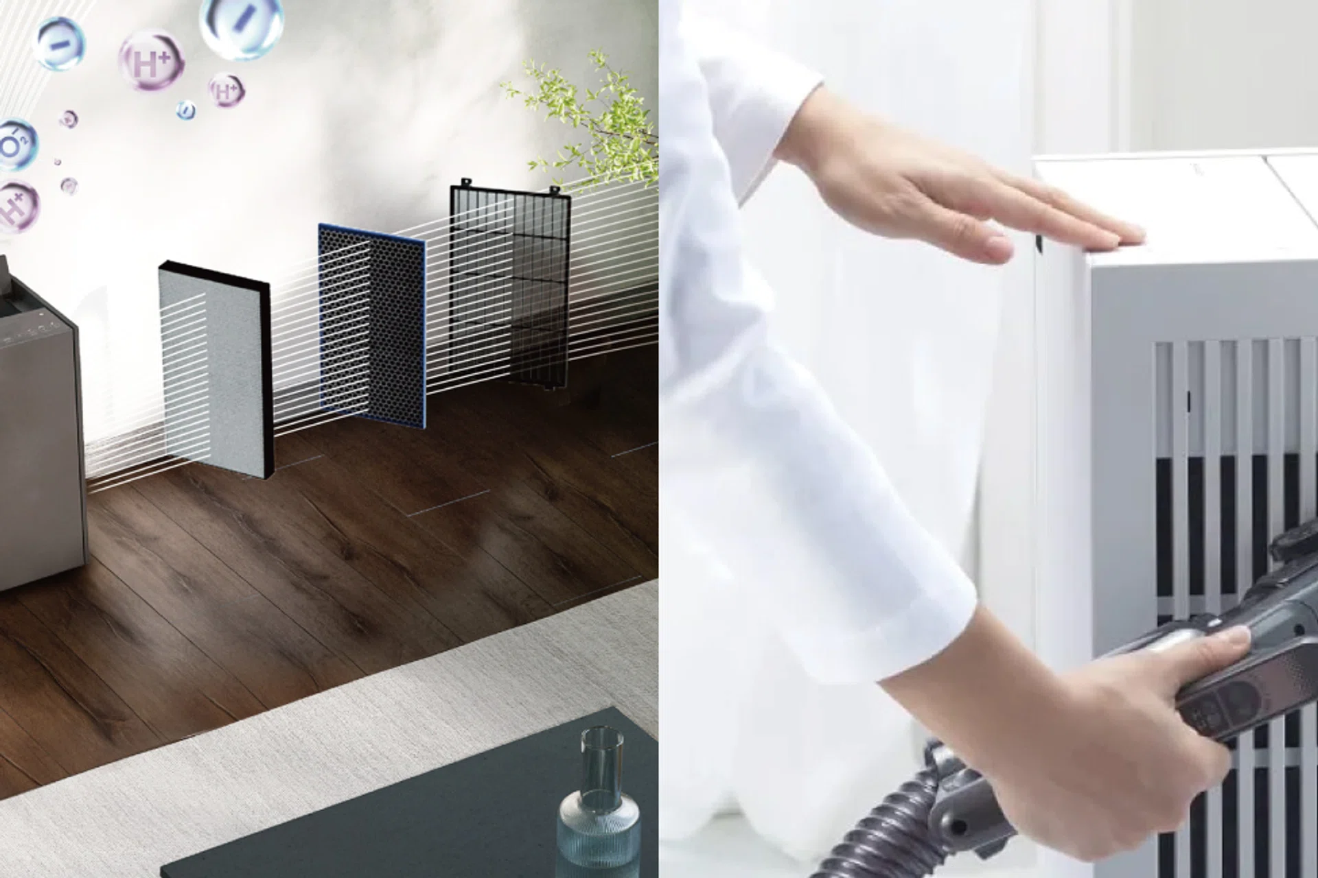SHARP Purefit Plasmacluster Air Purifier Dual Sided Triple Filter Design