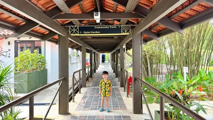 The nostalgic walkway and structures were retained from the old chalet, elevated with additional signage and security cameras.