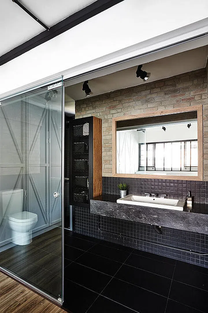 open concept bathroom vanity design idea