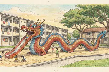 A drawing of The Iconic Main Dragon playground at Toa Payoh Lorong 6.