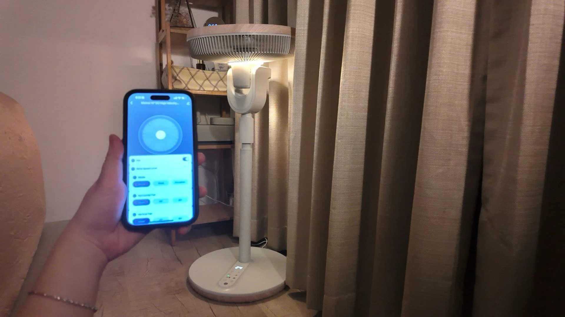 Mistral Greenleaf III standing fan with smart app controls, comes with a night light too!