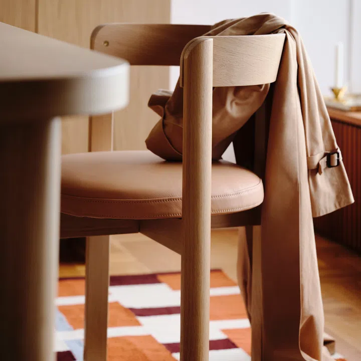 IKEA STOCKHOLM 2025 Oak and Leather Dining Chair by Ola Wihlborg, $295
