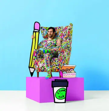 Jon Burgerman, Kirkby, fabric, upholstery