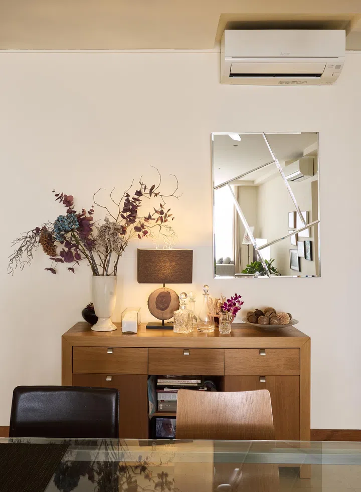 A private study area with ambient lighting, combining personal style with functional comfort.