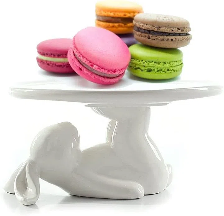Bunny rabbit ceramic cake dessert stand