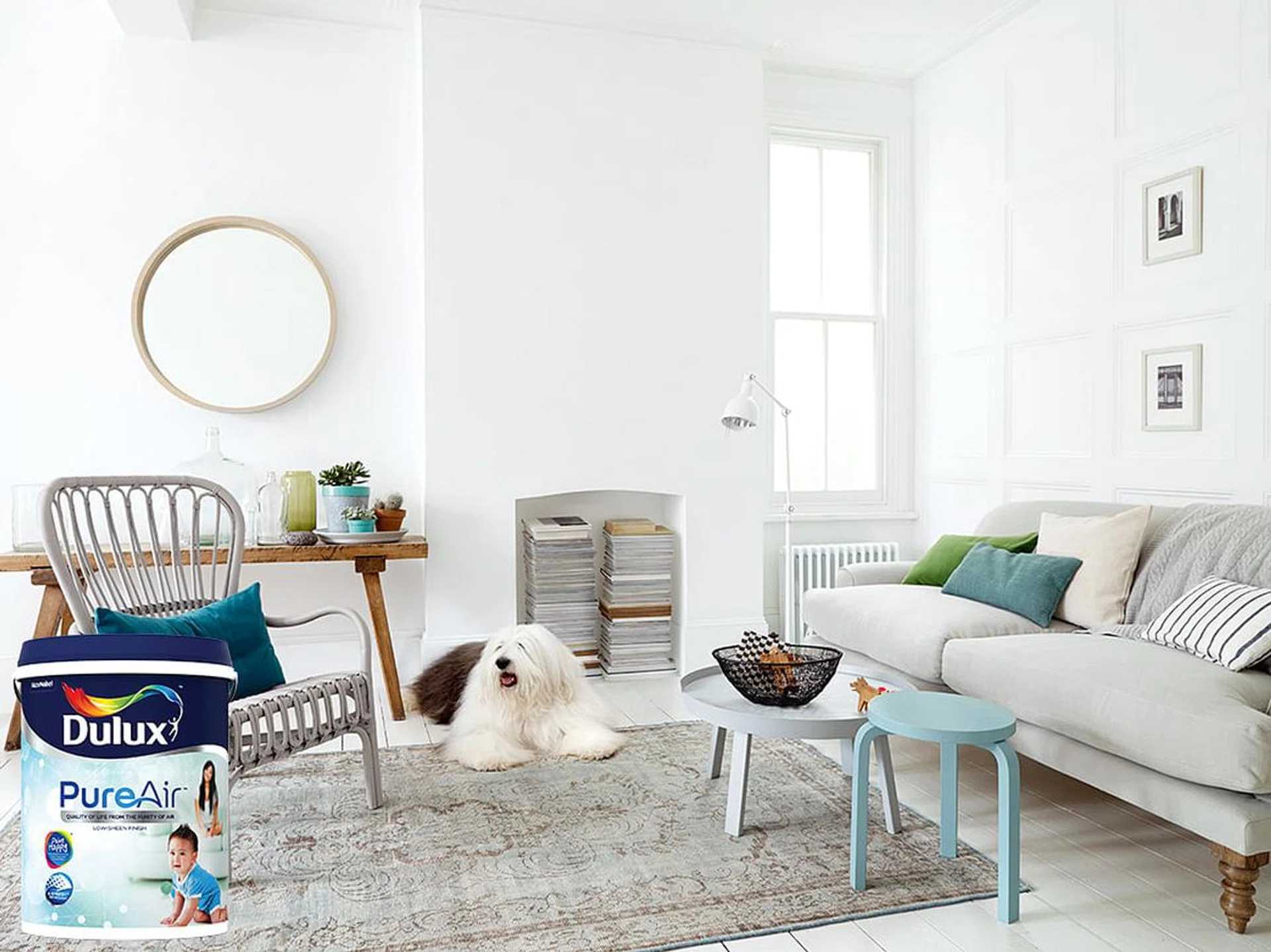 dulux, paint, odour, most odourless paint, pureair, living room, white,