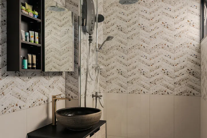 The couple chose the egg-shaped toilet for its sculptural form—and surprising comfort.