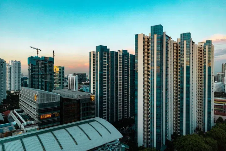 Towering HDB blocks in Singapore