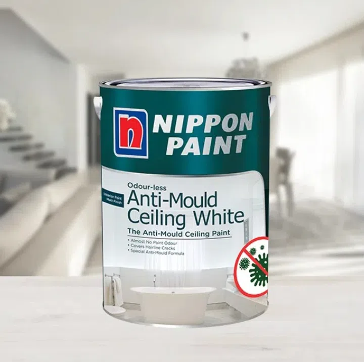 Nippon Paint Odourless Anti-Mould Ceiling White 1L