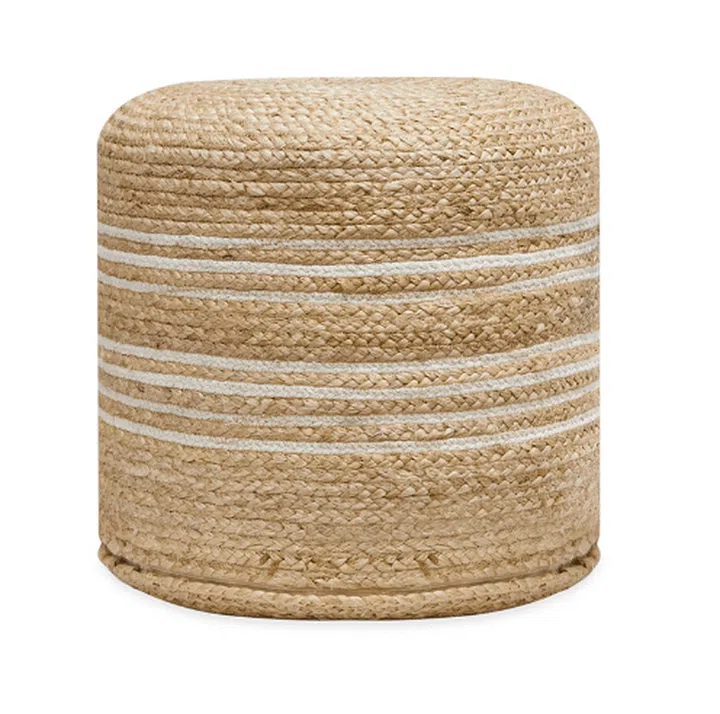 HipVan Alana Jute Pouf Tall $49 Side Profile