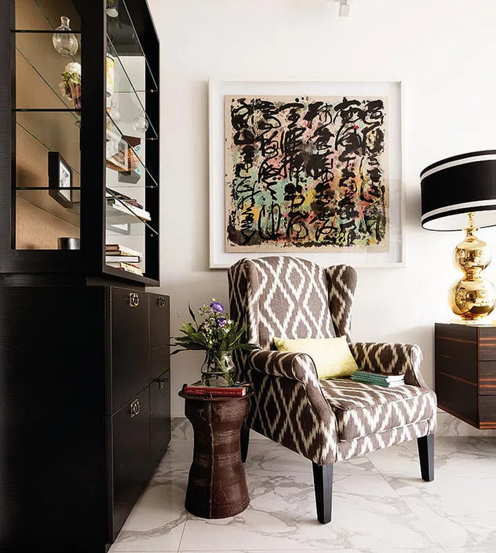 armchair, wing chair, living room, upholstered chair