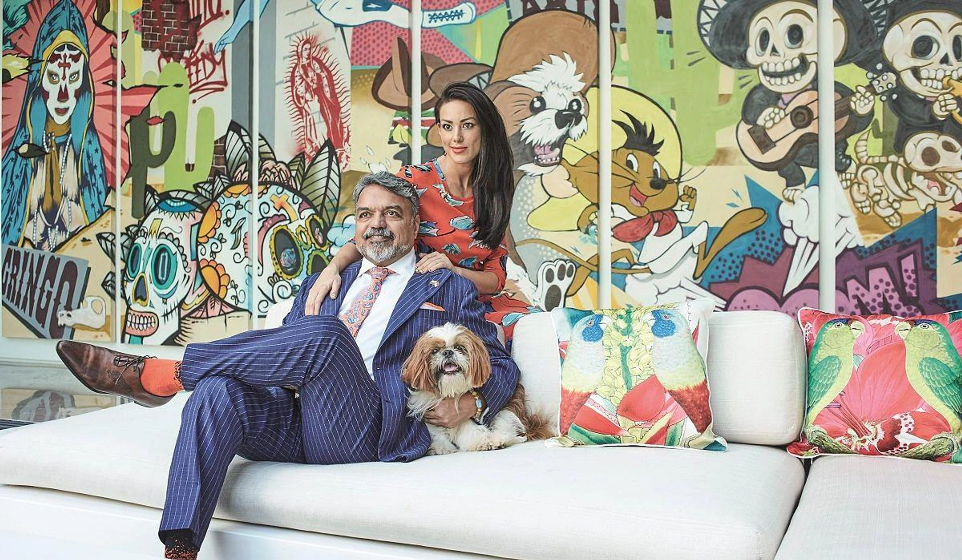 Artwork of Singapore street artist Zul Othman (who goes by Zero), and currently hangs in the plush mansion of Ravi Thakran and his fiancee Holly Turner, owner of Artitude Galeria art