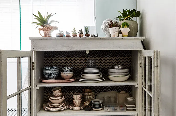 Jeremy Chan bought a cabinet from Originals for his kitchen to stash his tableware.