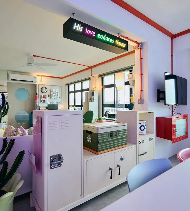 The lightbox grounds their devotion to their religion whilst matching the decor of the home.