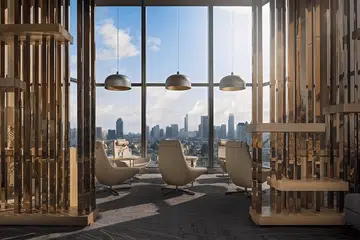 View from Avani+ Riverside Bangkok Hotel’s lobby on the 11th floor.