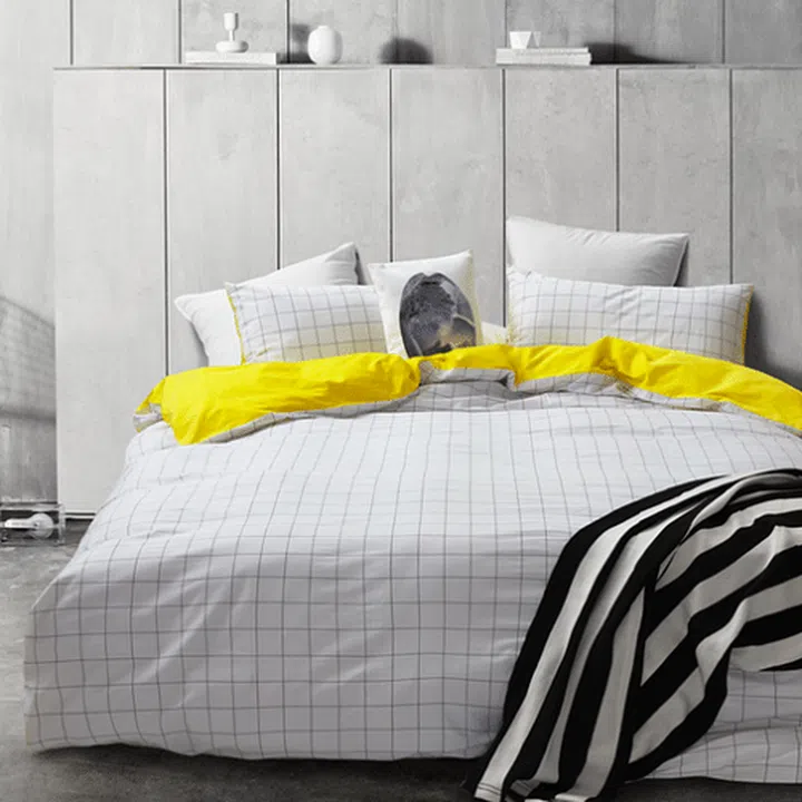 grid, pillow case, bed sheet, hipvan, singapore, online