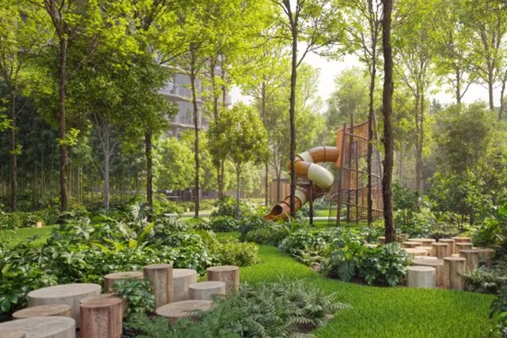 Artist's impression of Sora condo's forest playground.