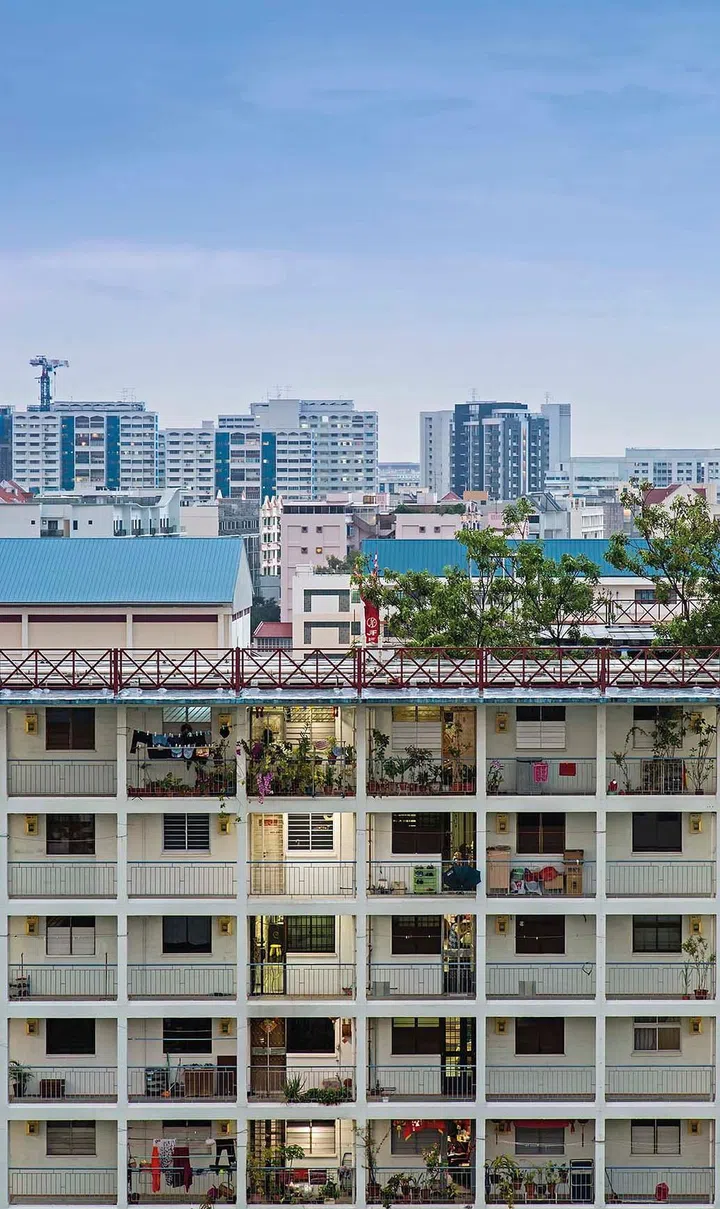 Singapore high density residential building HDB facade