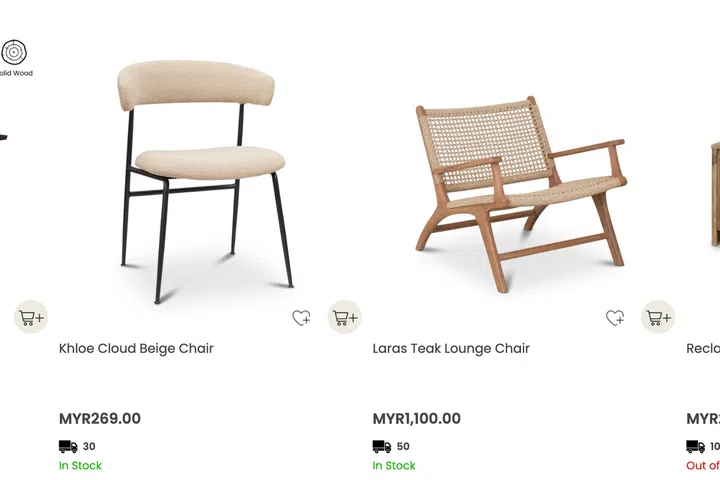 Ruma Home Johor Bahru's best selling furniture pieces.