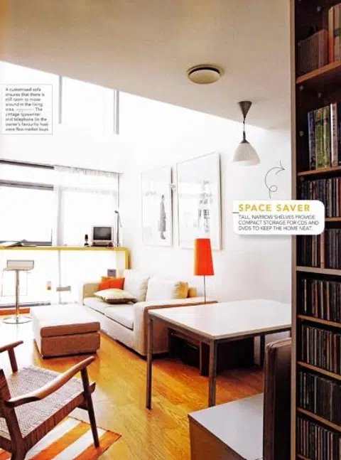 Their old apartment as featured in Home & Decor in 2010. Even then, Terence’s preference for a restrained palette punctuated by orange accents was already defining the living room.