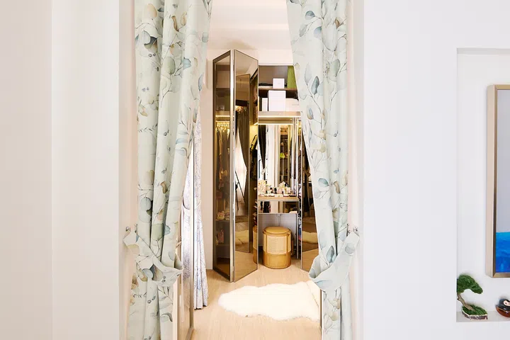 The new opening turns a former common bedroom into part of the master suite.