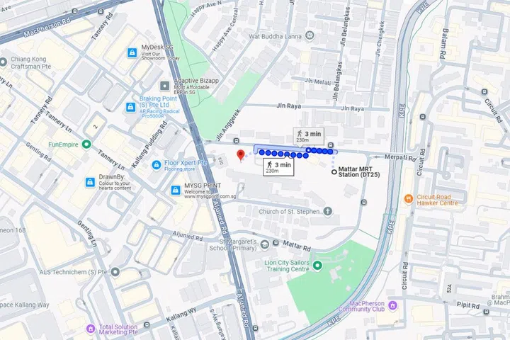Merpati Alcove HDB BTO is a 3-minute walk from the nearest Mattar MRT Station.