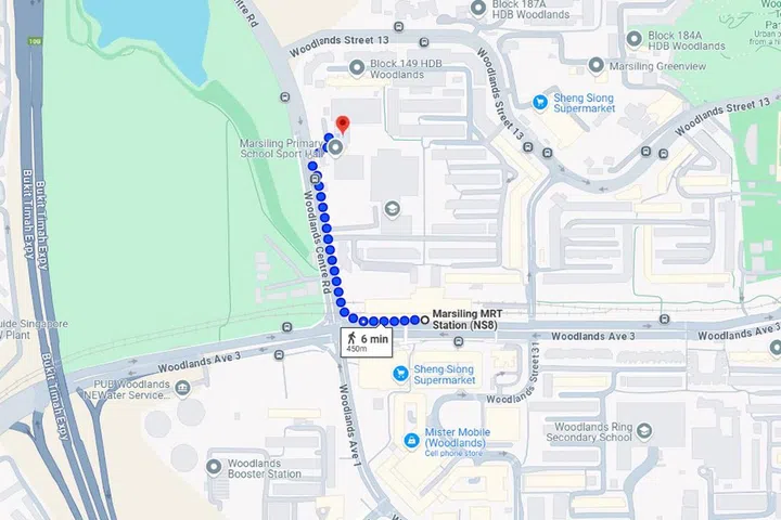 Marsiling Ridge BTO is a 6-minute walk from the nearest Marsiling MRT Station.