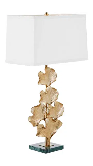 Gold gingko table lamp