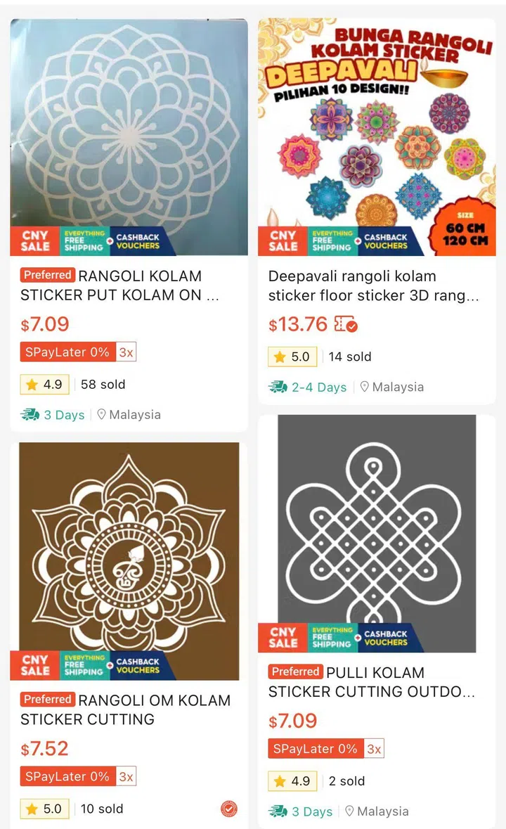 Kolam Stickers are retailing in Singapore on apps such as Shopee for $7 to $13.