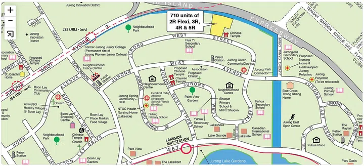 HDB BTO Dec 2023 Jurong West map. Image from HDB BTO portal