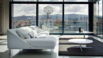 armless sofa, space saving, living room