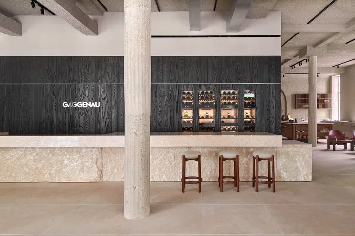 Gaggenau London flagship interior with wine cabinet