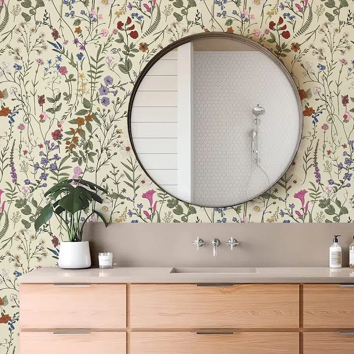 Floral Wallpaper for Cabinets Peel and Stick Wallpaper, $10.45