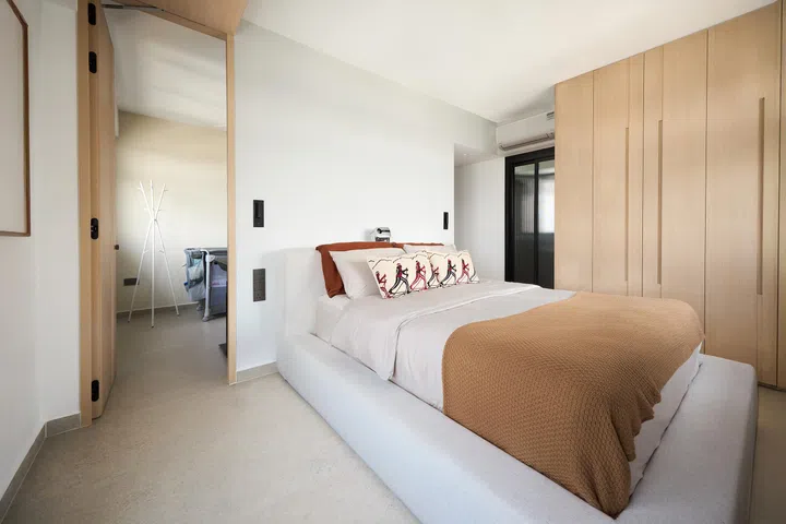 Master Bedroom in a couple’s 4-room BTO (1,001 sq ft) in Punggol.